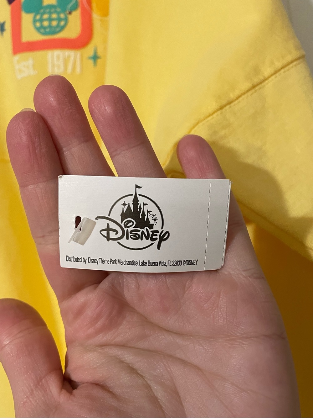 Walt Disney World Spirit Jersey Adult Medium Yellow Play In The Park Oversized - Picture 4 of 8